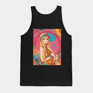 Anime Adventures  react anime girl bali style dress collorful Tank Top